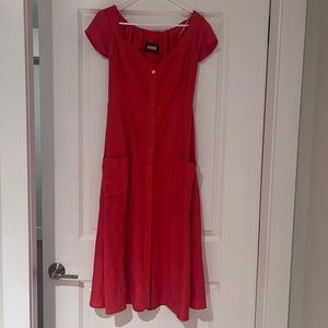 Poppy Red Linen Reformation Dress!